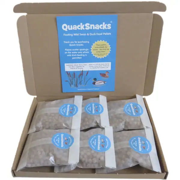 Quack Snacks Duck Food - 6 Pack Box Open View